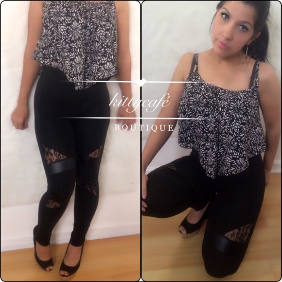 Leather/Lace Legging - Picture 4 of 7